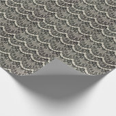 Stof Kant Ornament op Wit. Cadeaupapier (Hoek)