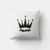 Stof Katoen Koning Tekst met Zwarte Kleur Kroon Kussen (Voorkant)