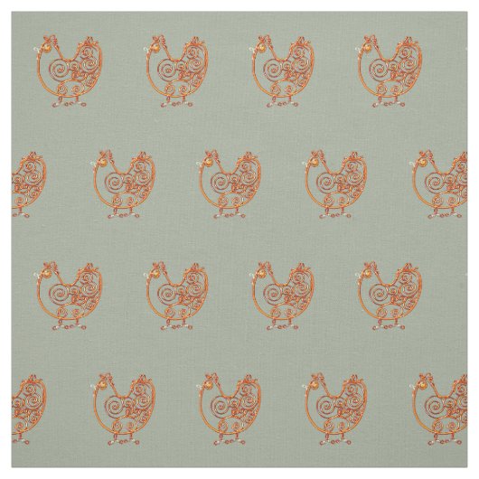 Stof - Koperwore Chicken (Swatch)