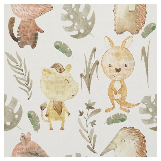 Stof met Australische dieren voor kinderen (Swatch)