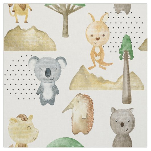 Stof met Australische dieren voor kinderen (Swatch)
