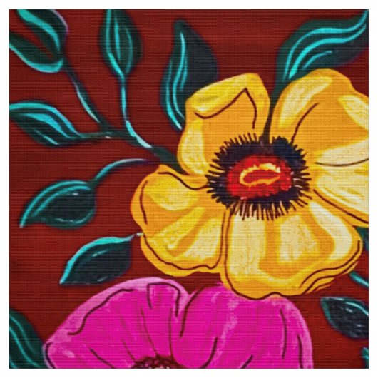 Stof met bloemige herfst wonderen (Swatch)