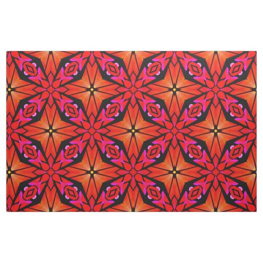 Stof met rood Starburst ontwerp (Yard (91,4 cm))