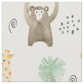 Stof met safari dieren voor kinderen (Close Up)