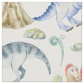 Stof met waterverf dinosaurussen voor kinderen (Close Up)