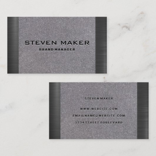 Stof | Metaal Visitekaartje (Voorkant / Achterkant)