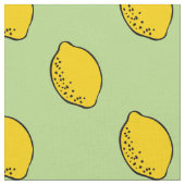 Stof: Mint Green & Yellow Lemon Print Stof (Close Up)