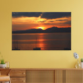 Stof over het Gardameer Canvas Afdruk (Insitu (Woonkamer))