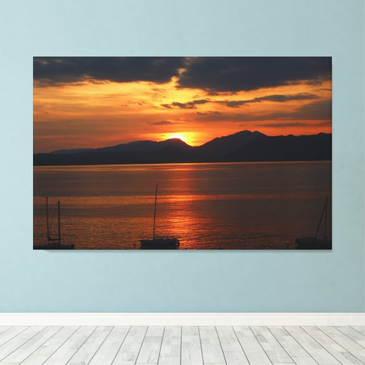 Stof over het Gardameer Canvas Afdruk (Insitu (Houten vloer))