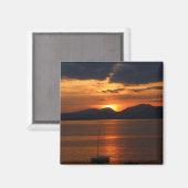Stof over het Gardameer met prachtige zonsondergan Magneet (Voorkant / Achterkant)