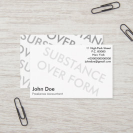 "Stof over vorm" Visitekaartje