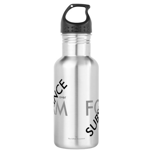 "Stof over vorm" Waterfles (Voorkant)