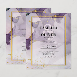 Stof Paars Goud Alcohol INK Abstract Trouwfeest