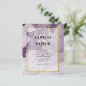 Stof Paars Goud Alcohol INK Abstract Trouwfeest (Staand voorkant)