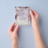 Stof Paars Goud Alcohol INK Abstract Trouwfeest Flyer (Hand)