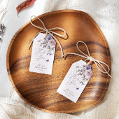 Stof Paarse Vlinder Bloem Cadeaulabel