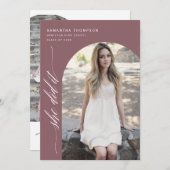 Stof paarse ze deed het afstuderen boog foto uitno kaart (Voorkant / Achterkant)