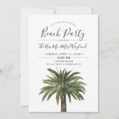 Stof Palm | Zand Post Bruiloft Strandfeest Kaart (Voorkant)
