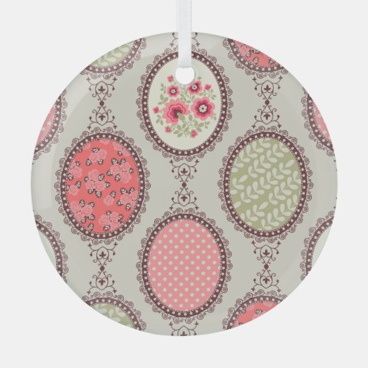 stof: Patchwork naadloos ontwerp. Glas Ornament (Voorkant)