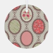 stof: Patchwork naadloos ontwerp. Glas Ornament (Achterkant)