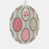stof: Patchwork naadloos ontwerp. Glas Ornament (Voorkant Rechts)