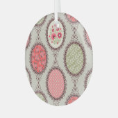 stof: Patchwork naadloos ontwerp. Glas Ornament (Voorkant links)