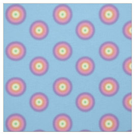 Stof - Regenboogcirkels op blauw