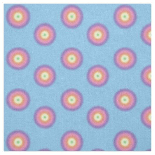 Stof - Regenboogcirkels op blauw (Swatch)
