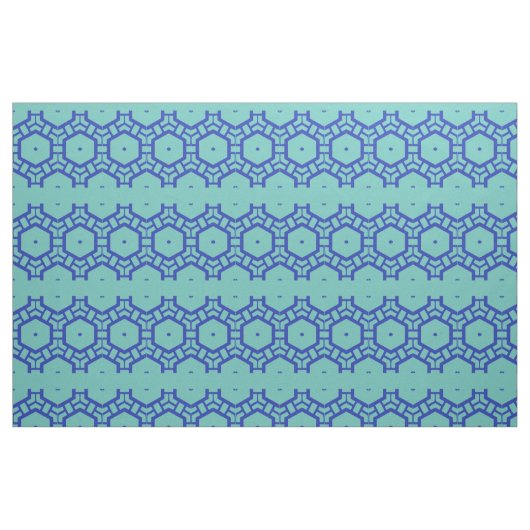 Stof - Rijen van zeshoeken in blauw (Fat Quarter)