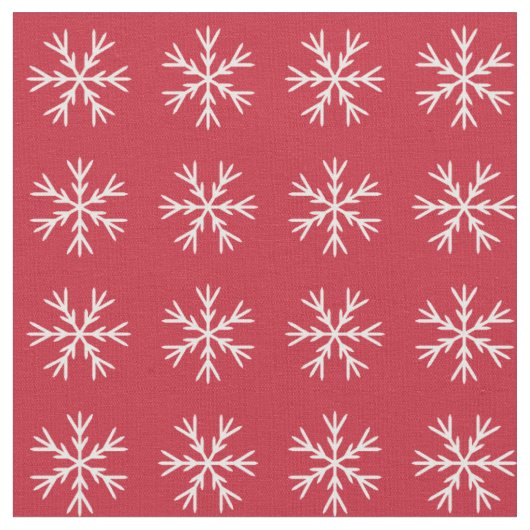 Stof rood en wit Snowflake (Close Up)