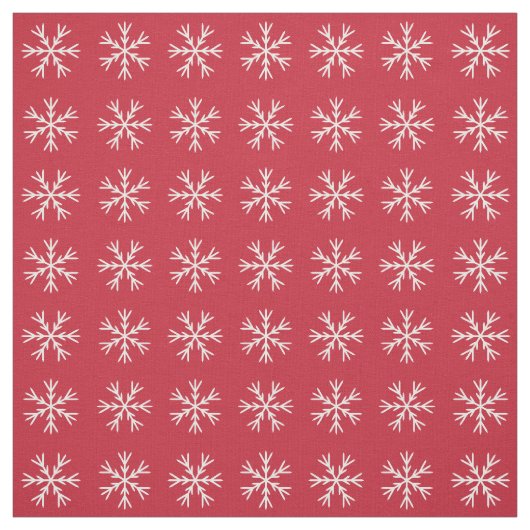Stof rood en wit Snowflake (Swatch)