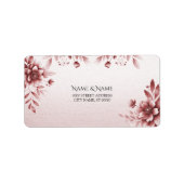 Stof Roos Bloem Adreslabel Etiket (Voorkant)