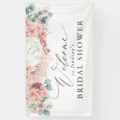 Stof Roos Bloem Bruiloft / Baby Shower Welkom Ban Spandoek (Verticaal)