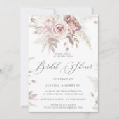 Stof Roos Blush Boho Pink Floral Vrijgezellenfeest Kaart (Voorkant)