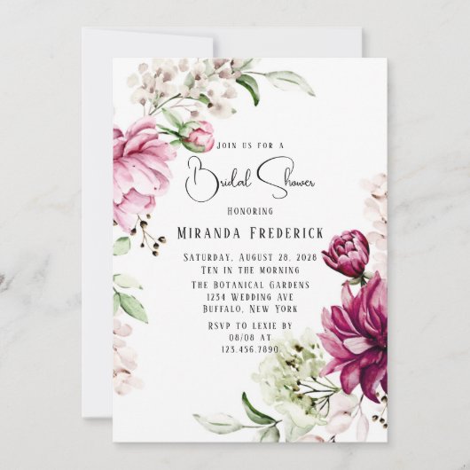 Stof Roos en Blush Pink Paint Vrijgezellenfeest Kaart (Voorkant)