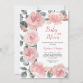 Stof Roos Eucalyptus Baby Bloom Baby shower Kaart (Voorkant)