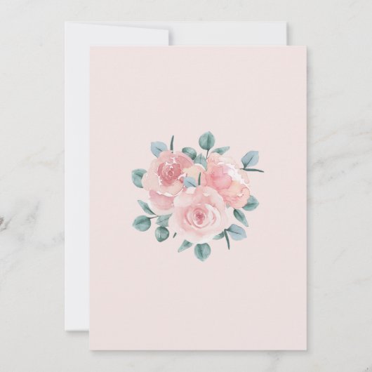 Stof Roos Eucalyptus Baby Bloom Baby shower Kaart (Achterkant)