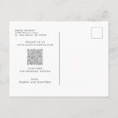 Stof Roos Floral Eucalyptus Save the Date Aankondigingskaart (Achterkant)