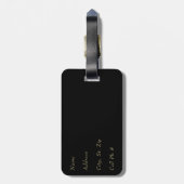 Stof Roos Leopard Skin and Glitter Monogram Bagagelabel (Achterkant verticaal)