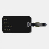 Stof Roos Leopard Skin and Glitter Monogram Bagagelabel (Achterkant horizontaal)