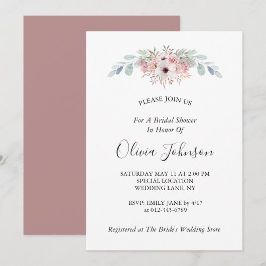 Stof Roos Rustisch EucalyptusVrijgezellenfeest Kaart (Voorkant / Achterkant)