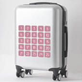 Stof Roze Aanpasbare Vierkante Nummerstickers Sticker (Koffer)