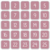 Stof Roze Aanpasbare Vierkante Nummerstickers Sticker (Voorkant)
