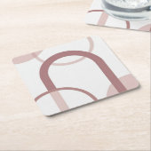 Stof Roze Abstracte Boog Onderzetter Set (Schuin)