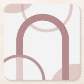 Stof Roze Abstracte Boog Onderzetter Set (Voorkant)