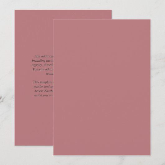 Stof Roze Achtergrond Sjabloon Trouwdag Kaart (Voorkant / Achterkant)