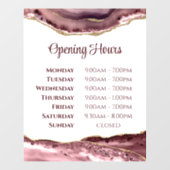 Stof Roze Agate Openingstijden Ruitstickers Raamsticker (Vel)