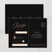 Stof Roze Antwoordkaart RSVP Kaartje (Voorkant / Achterkant)