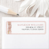 Stof Roze Babyblokken Retouradres Label (Insitu)