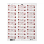 Stof Roze Bloem Retouradres Label (Full Sheet)